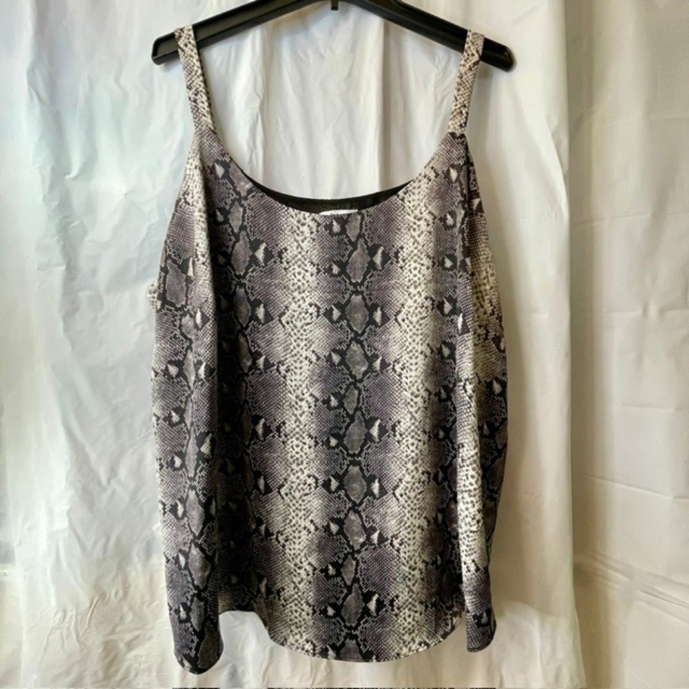 Bar III Chic Edgy Grey Black Snakeskin Print Camisole Tank Top Plus Sz 3X NWT